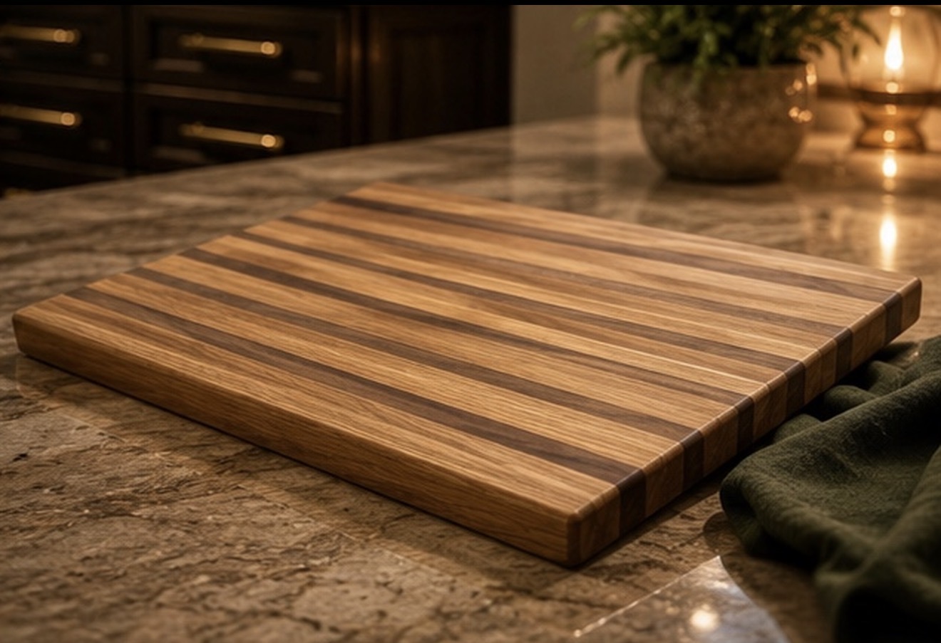 Bluwood limited collection striped hardwood cutting board