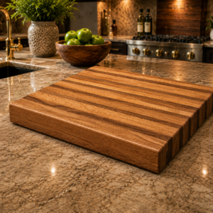 Bluwood 24 by 18 by 2.5 inch white oak and dark walnut cutting board